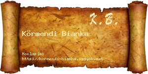 Körmendi Bianka névjegykártya