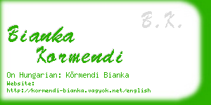 bianka kormendi business card